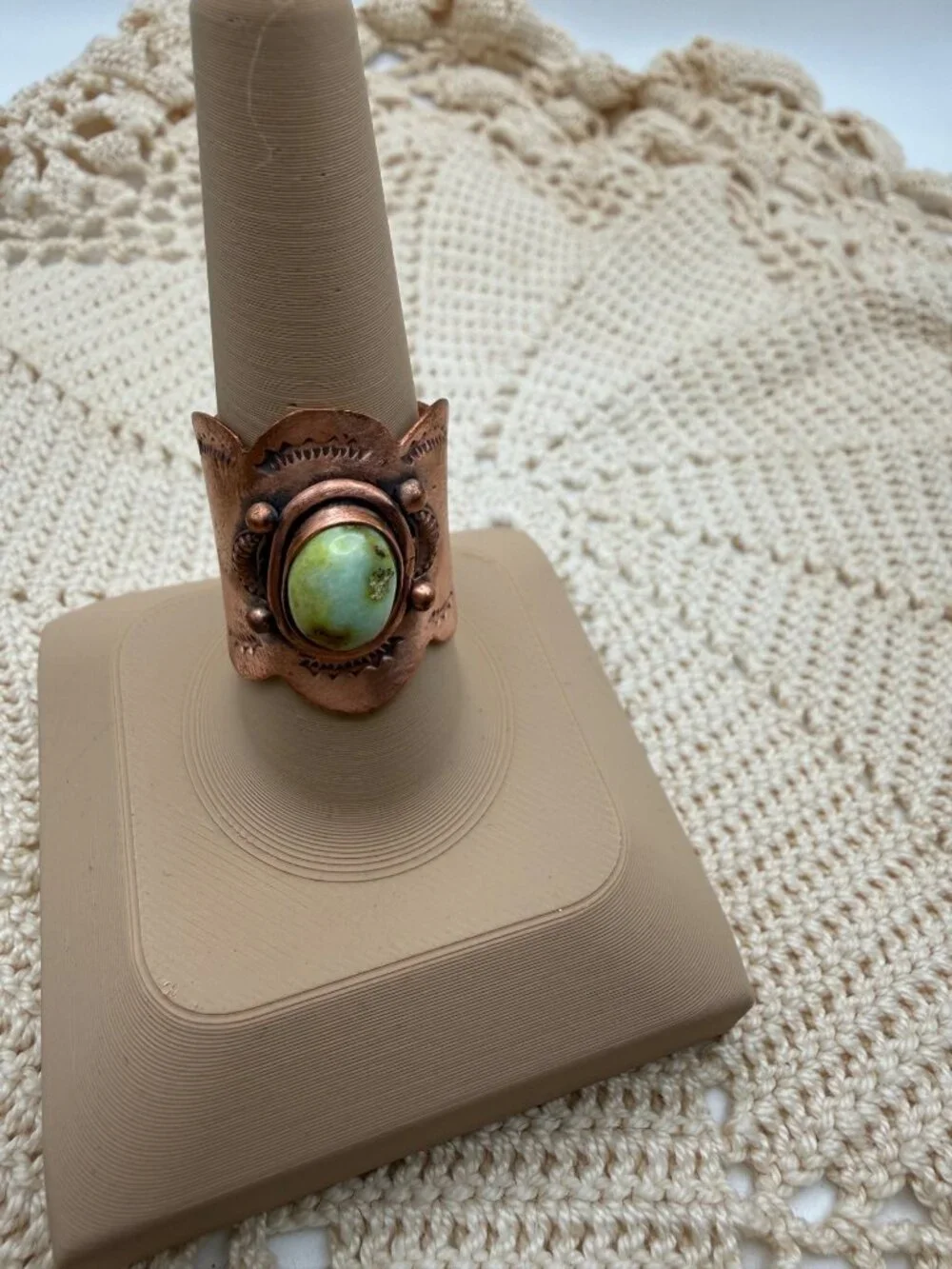 Artisan handcrafted Palomino Copper Ring Cigar band Rustic Boho chic Sz 8 7.05g